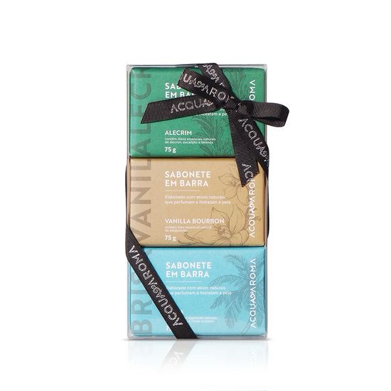 Kit Dia a Dia Sabonetes 75g c/ 3und Alecrim, Vanilla Bourbon, Brisa