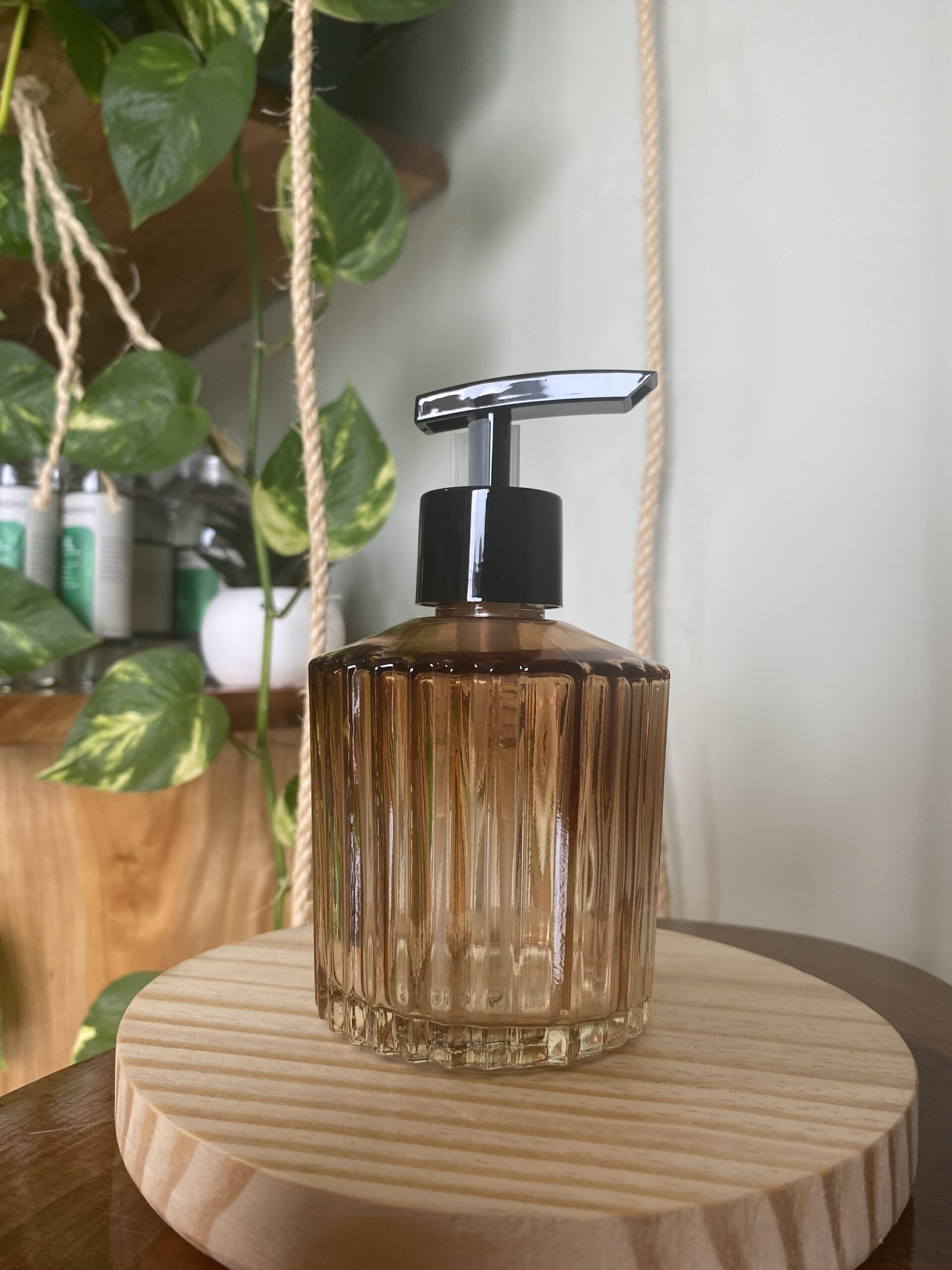 Frasco Vidro Safira Degradê Âmbar 250ml