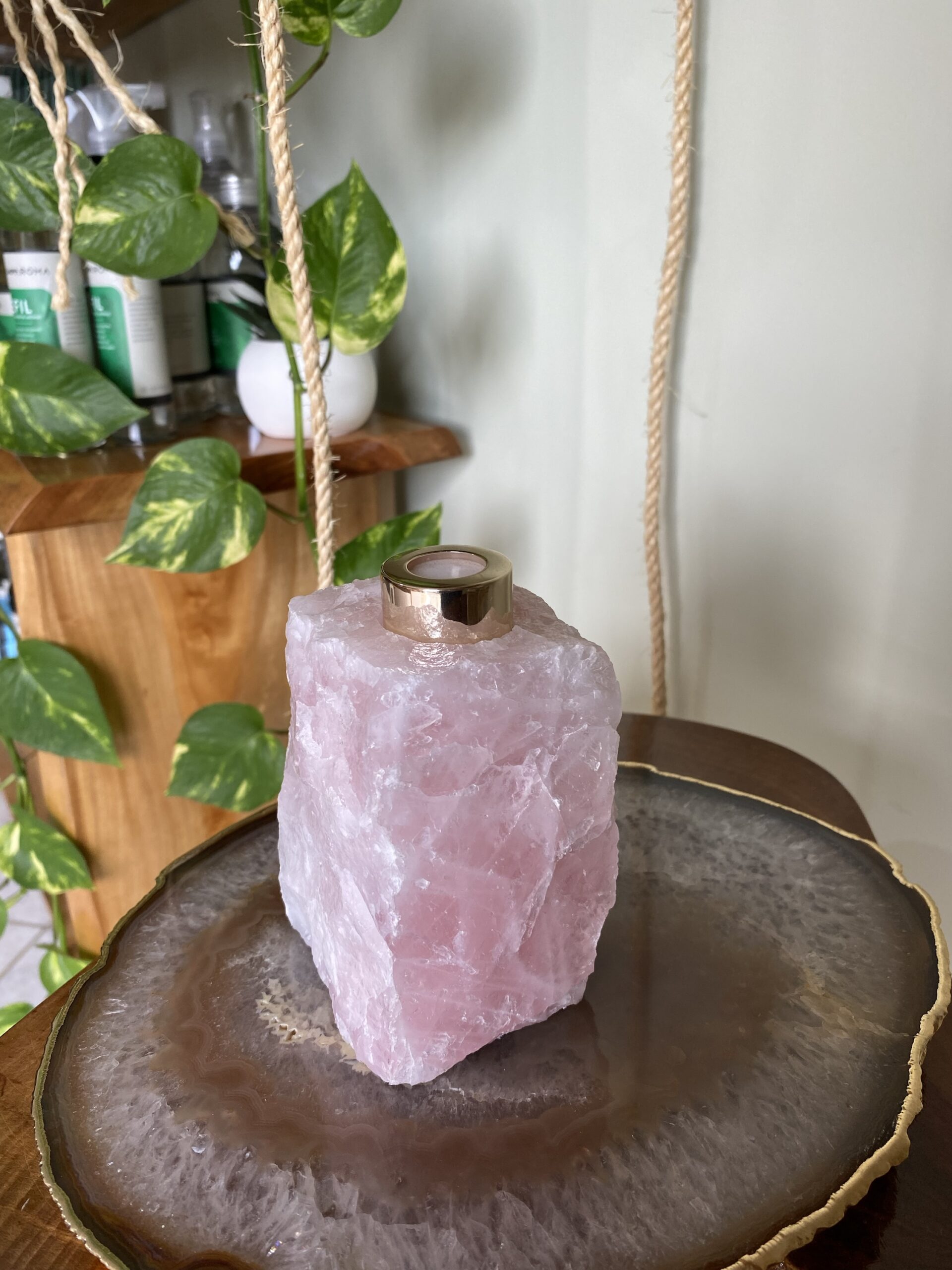 Difusor Pedra Bruta Quartzo Rosa - Imagem 2