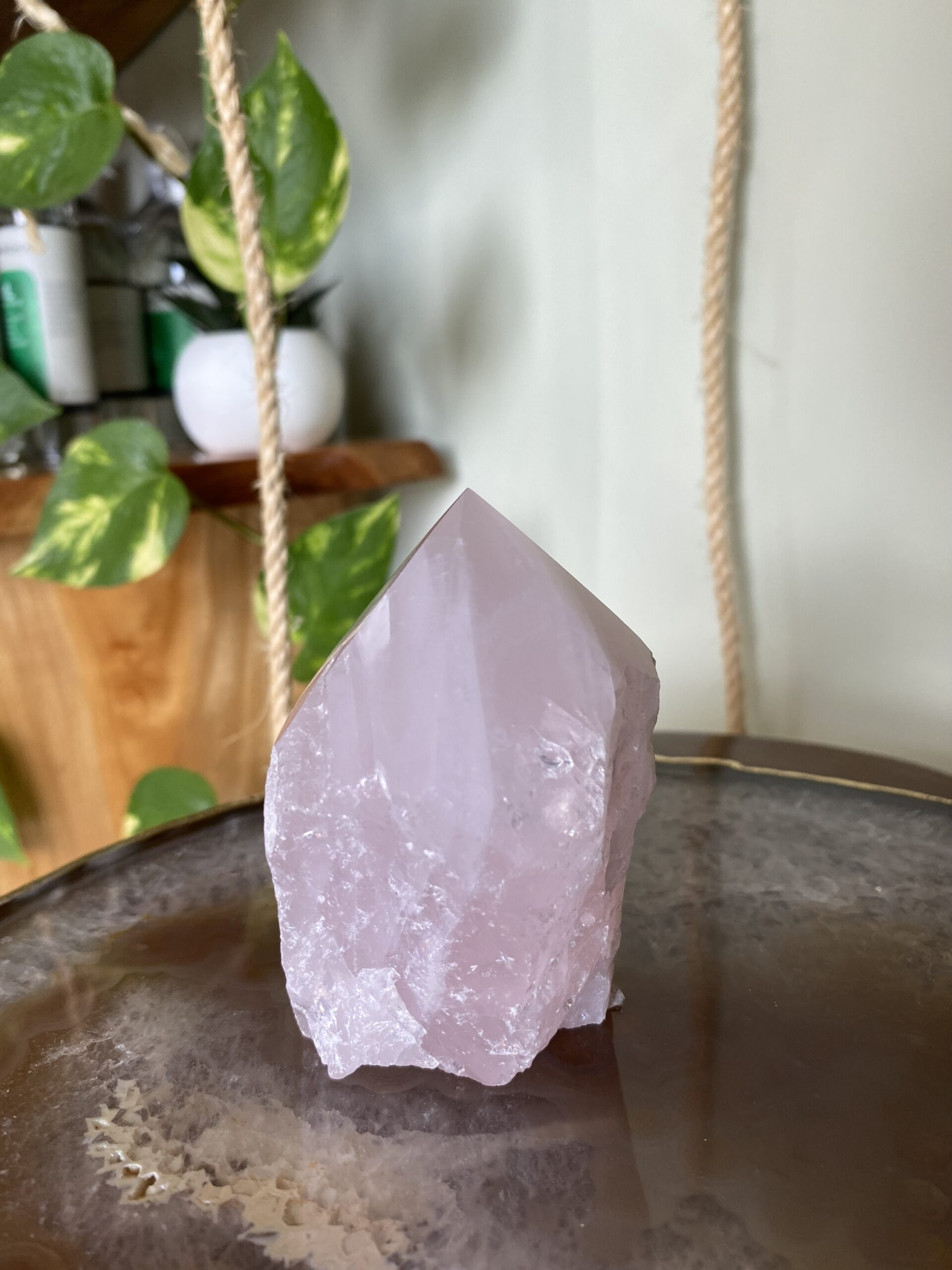 Ponta de Cristal Quartzo Rosa